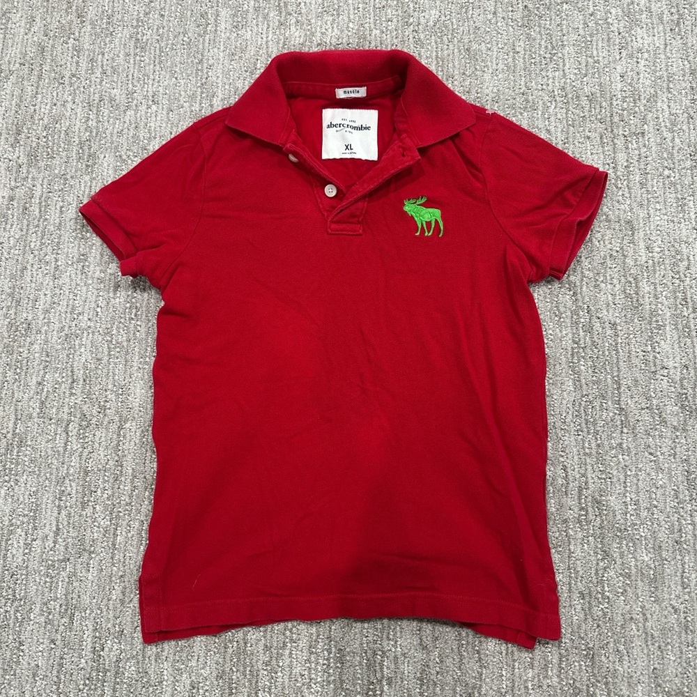 Abercrombie & Fitch Kids Polo in Red with Green Logo